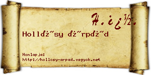 Hollósy Árpád névjegykártya