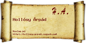 Hollósy Árpád névjegykártya